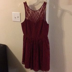 Red lace dress